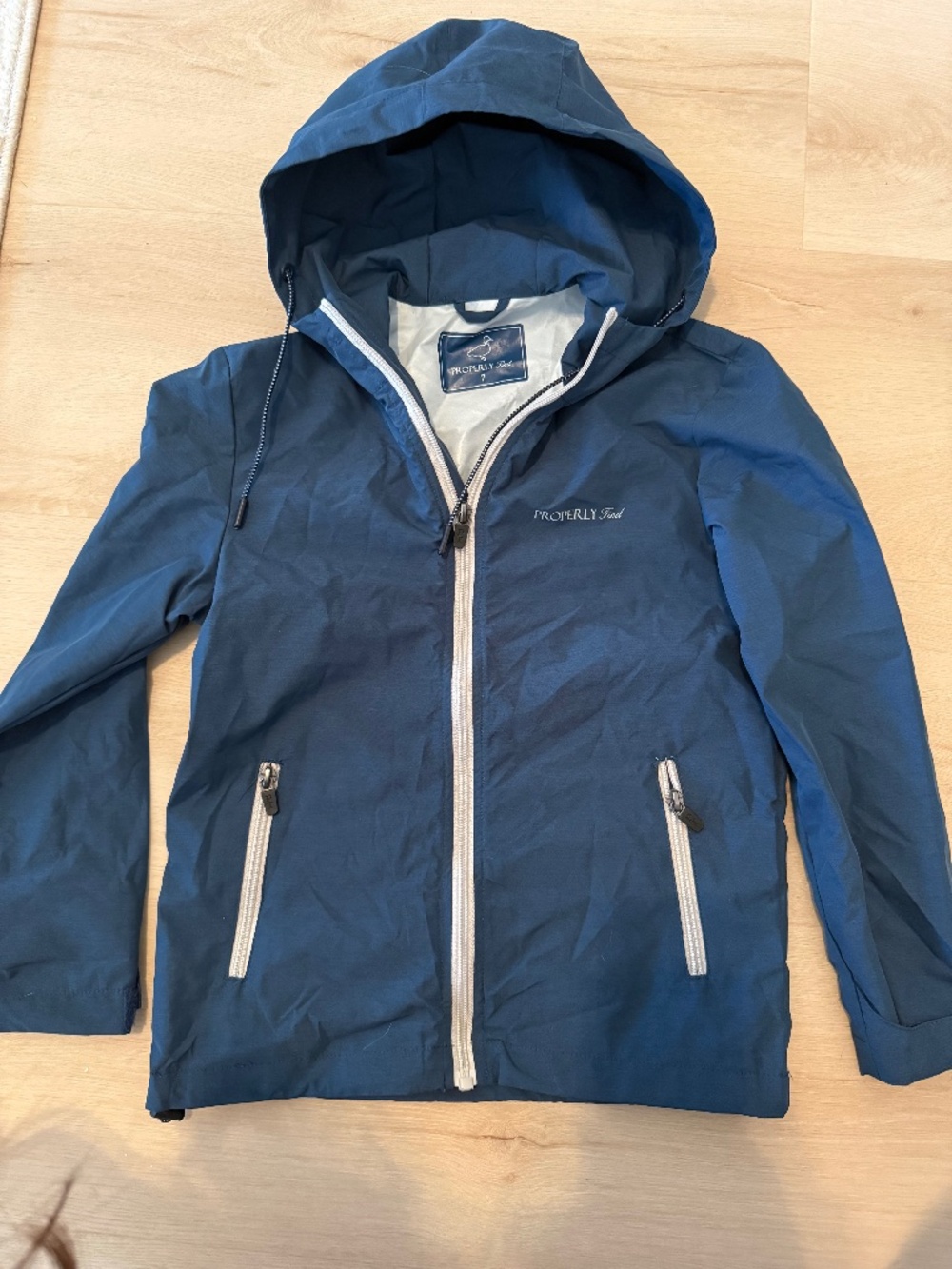 Boys properly tied rain jacket navy